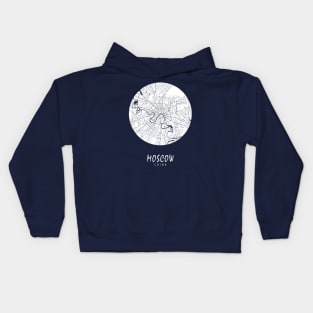 Moscow, Russia City Map - Full Moon Kids Hoodie